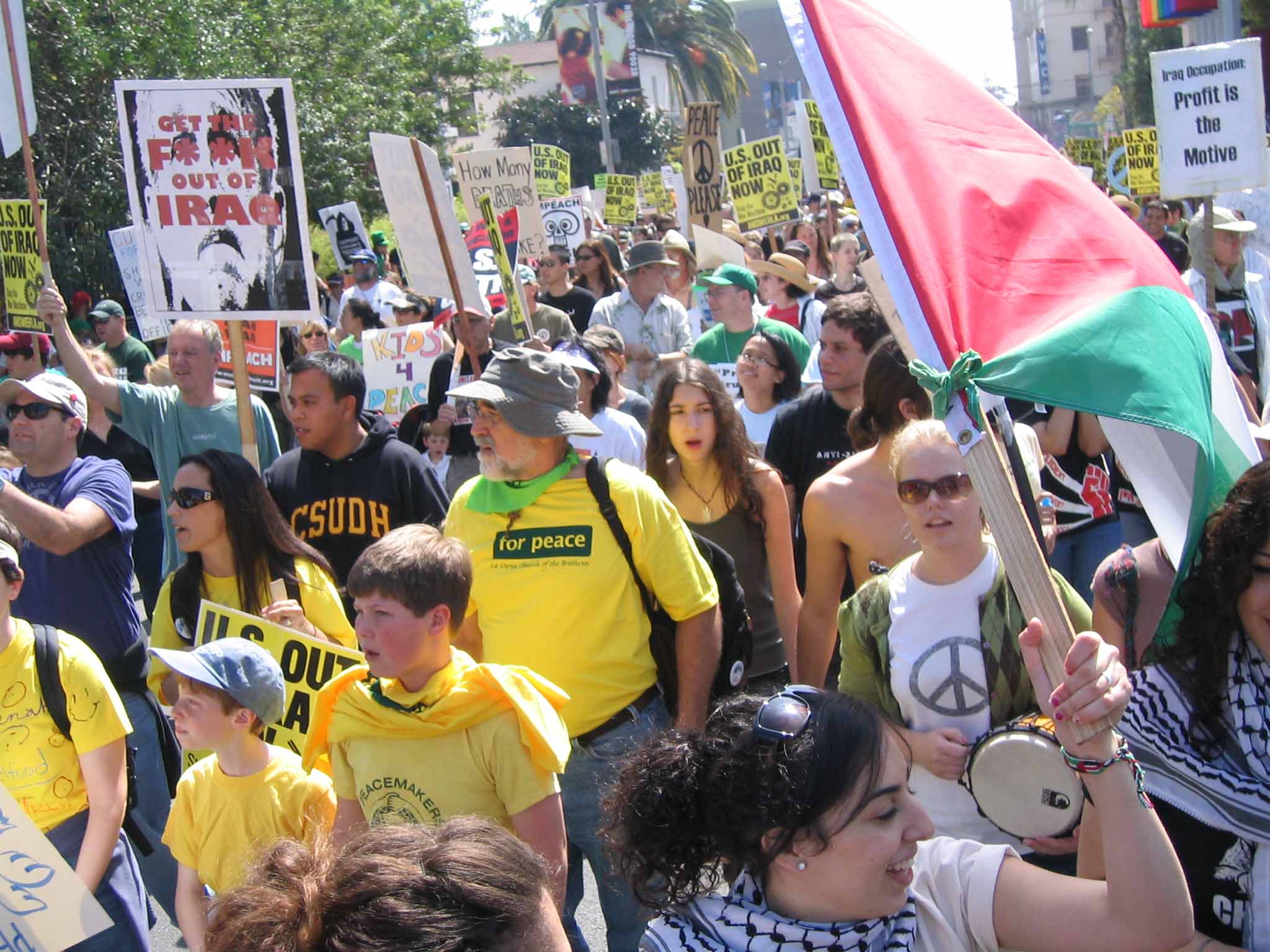 Iraq Invasion AntiWar March in Los Angeles March 17 2007