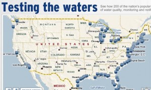 Map of water ratings for beaches across America